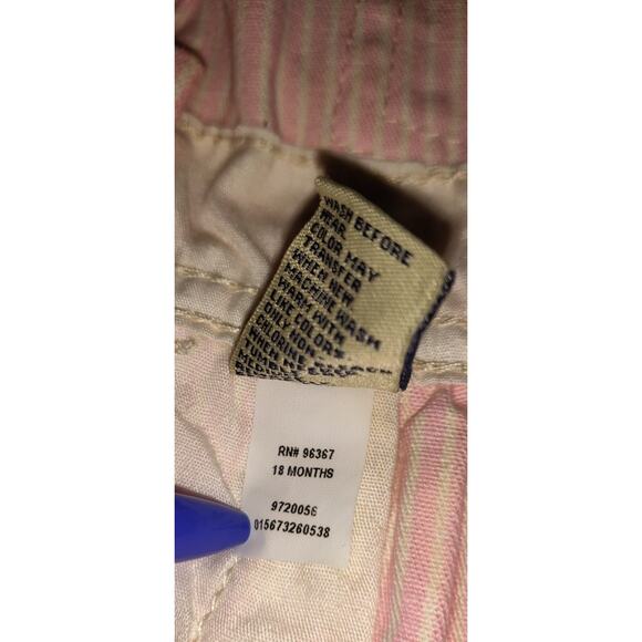 OshKosh Pink Pinstripe Denim Dress VESTBAK Overalls Jumper New NWT Tag Baby 18m - Picture 12 of 15